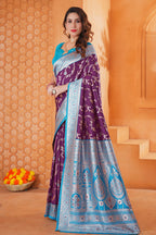 Wine Silk Saree for Women – Elegant Traditional Ethnic Wear