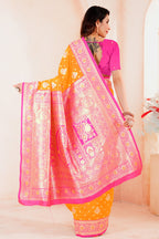 Mustard Banarasi Silk Saree for Women – Traditional & Elegant Ethnic Wear