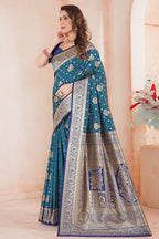 Rama Banarasi Silk Saree for Women – Traditional & Elegant Ethnic Wear