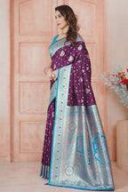 Purple Banarasi Silk Saree for Women – Traditional & Elegant Ethnic Wear