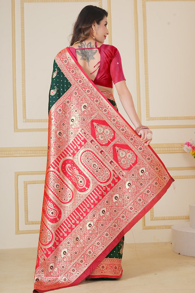 Green Banarasi Saree for Women – Traditional & Elegant Ethnic Wear