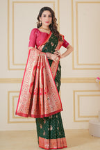 Green Banarasi Saree for Women – Traditional & Elegant Ethnic Wear