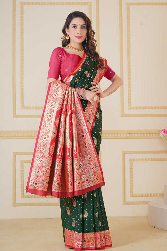 Green Banarasi Saree for Women – Traditional & Elegant Ethnic Wear