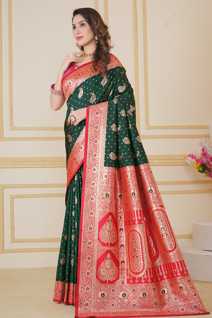 Green Banarasi Saree for Women – Traditional & Elegant Ethnic Wear