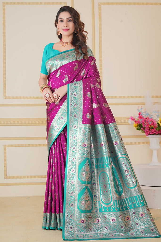 Magenta Banarasi Saree for Women – Traditional & Elegant Ethnic Wear