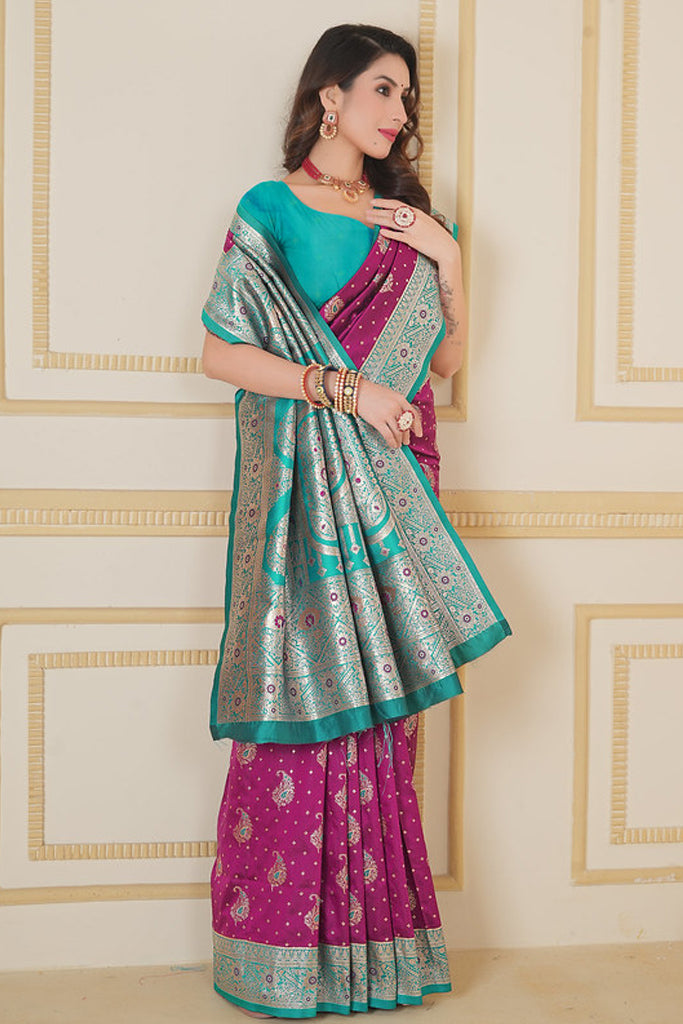 Magenta Banarasi Saree for Women – Traditional & Elegant Ethnic Wear