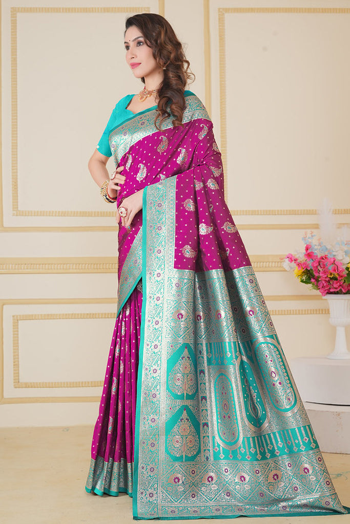 Magenta Banarasi Saree for Women – Traditional & Elegant Ethnic Wear