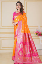 Mustard Banarasi Saree for Women – Traditional & Elegant Ethnic Wear
