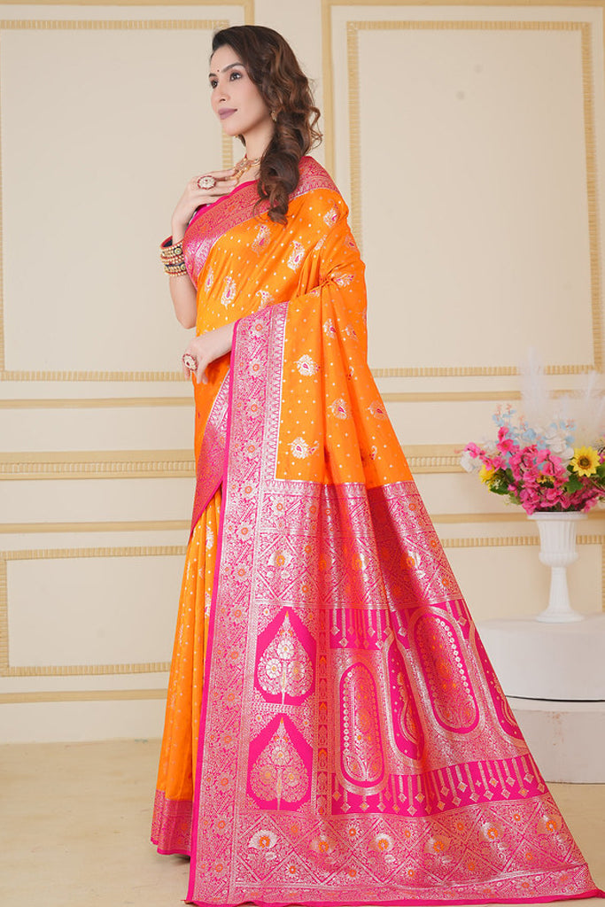 Mustard Banarasi Saree for Women – Traditional & Elegant Ethnic Wear