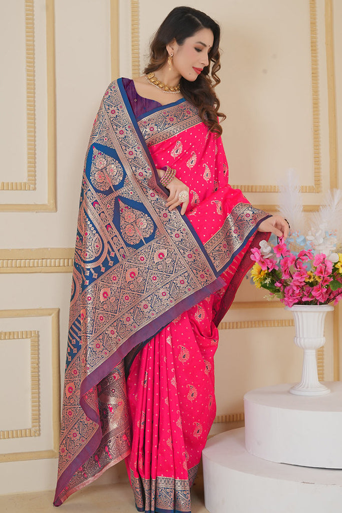 Pink Banarasi Saree for Women – Traditional & Elegant Ethnic Wear