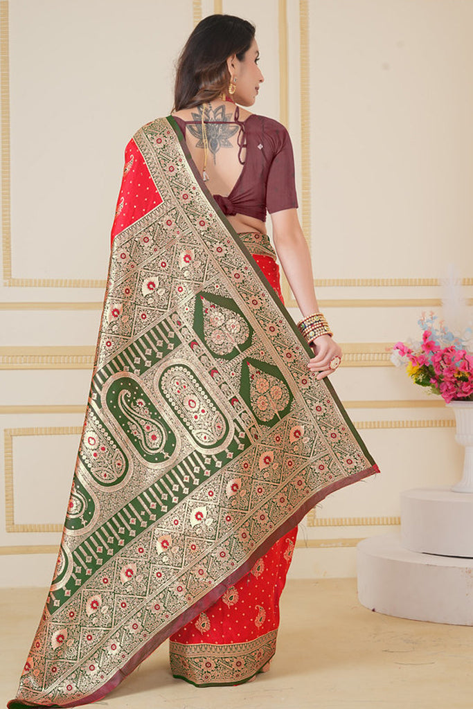 Red Banarasi Saree for Women – Traditional & Elegant Ethnic Wear