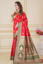 Red Banarasi Saree for Women – Traditional & Elegant Ethnic Wear