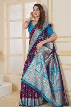 Wine Banarasi Saree for Women – Traditional & Elegant Ethnic Wear