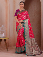 Red Silk Blend Saree for Women – Elegant & Comfortable Ethnic Wear
