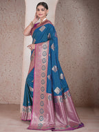 Blue Art Silk Saree for Women – Elegant & Stylish Ethnic Wear
