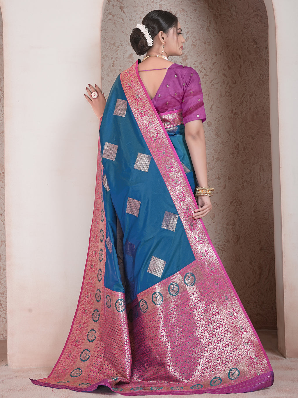 Blue Art Silk Saree for Women – Elegant & Stylish Ethnic Wear