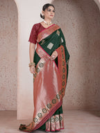 Green Art Silk Saree for Women – Elegant & Stylish Ethnic Wear