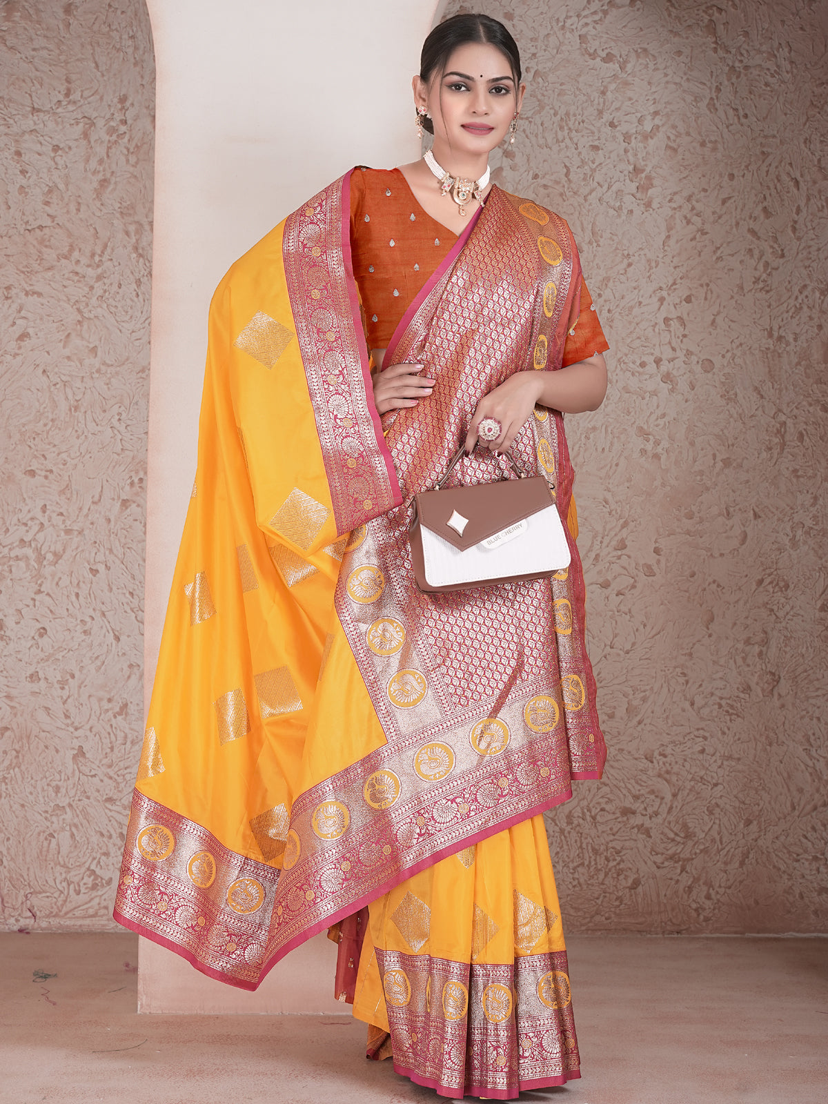 Mustard Art Silk Saree for Women – Elegant & Stylish Ethnic Wear