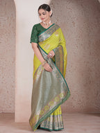 Parrot Green Art Silk Saree for Women – Elegant & Stylish Ethnic Wear