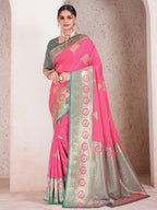 Pink Art Silk Saree for Women – Elegant & Stylish Ethnic Wear