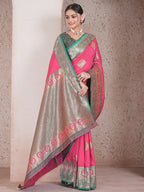 Pink Art Silk Saree for Women – Elegant & Stylish Ethnic Wear