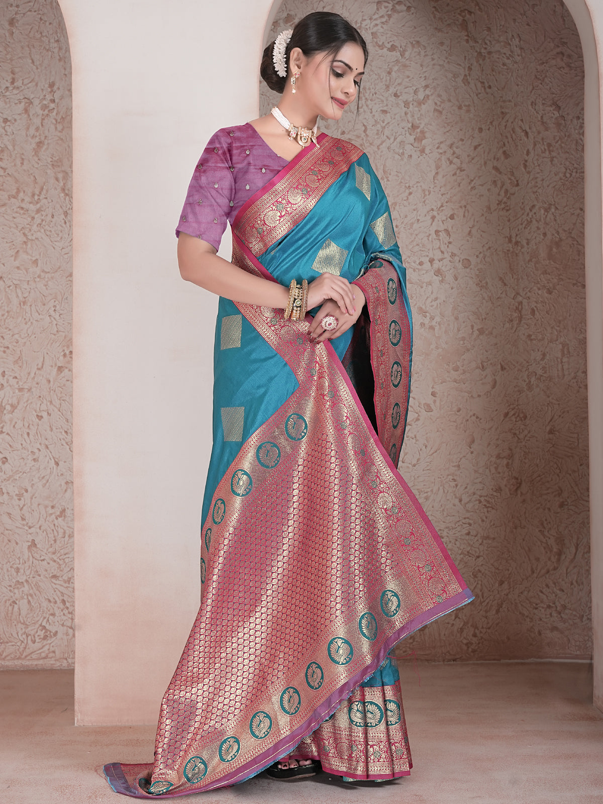 Rama Art Silk Saree for Women – Elegant & Stylish Ethnic Wear