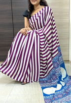 Latest Trendy Digital Printed Red Cinnon Silk Saree with Blouse for Parties Functions Festival Regural wear Saree for Girls and Ladies