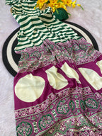 Latest Trendy Digital Printed Green  Cinnon Silk Saree with Blouse for Parties Functions Festival Regural wear Saree for Girls and Ladies