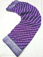 Stylish Bandhani Printed Purple Saree for Daily and Party Wear