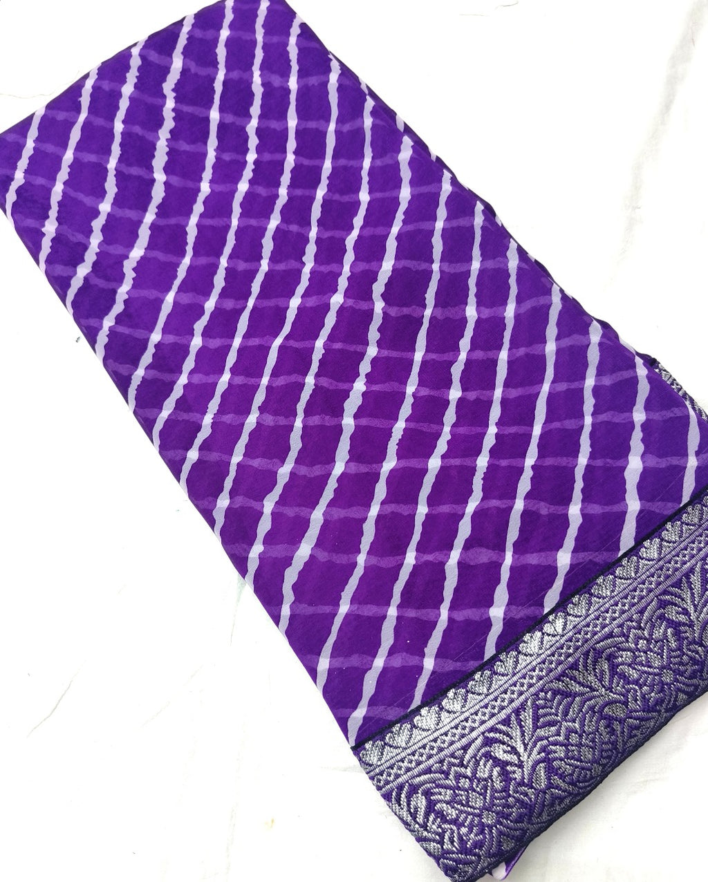 Stylish Bandhani Printed Purple Saree for Daily and Party Wear