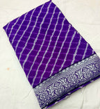 Stylish Bandhani Printed Purple Saree for Daily and Party Wear