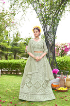 Women’s Pista Lehenga Choli with Dupatta – Graceful Festive & Wedding Wear Semi-Stitched
