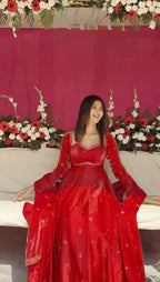 Premium Elegance Anarkali Fendy silk Thread with Sequnce Work