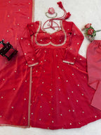 Premium Elegance Anarkali Fendy silk Thread with Sequnce Work