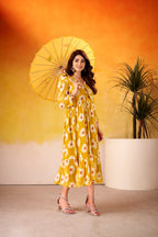 Soft, flowy & fabulously floral – this Yellow frock is all you need to brighten your wardrobe!
