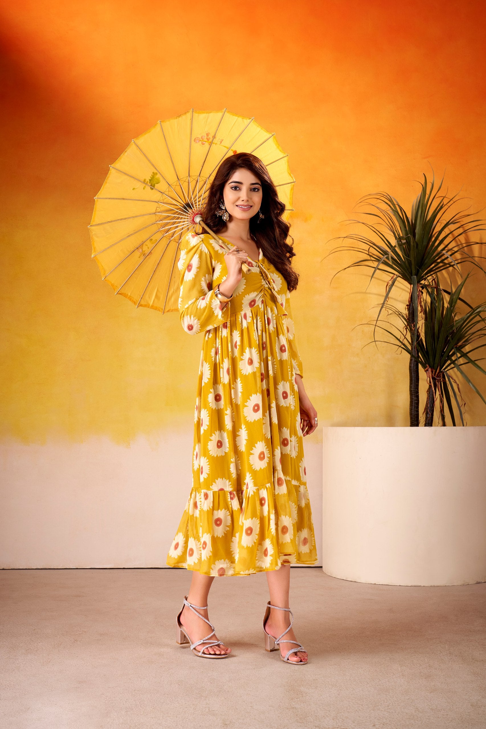 Soft, flowy & fabulously floral – this Yellow frock is all you need to brighten your wardrobe!