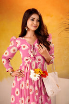 Soft, flowy & fabulously floral – this Pink frock is all you need to brighten your wardrobe!