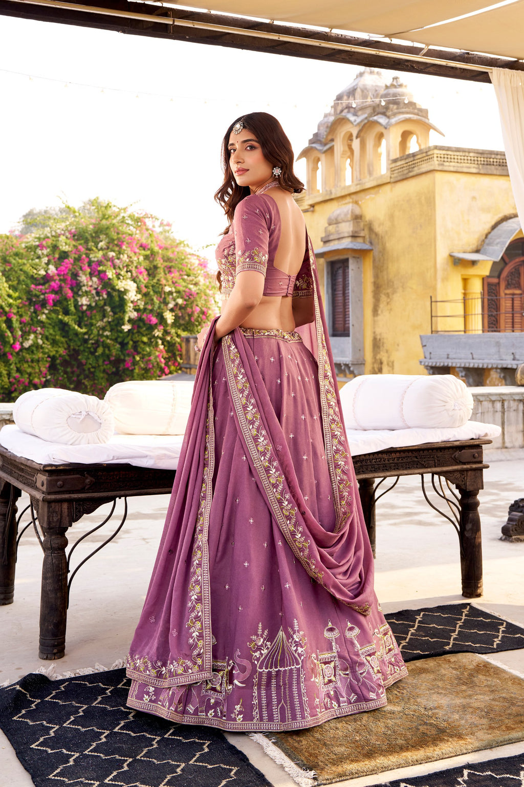 Chocolate Crush Lehenga Choli for Bridesmaids | Sequins & Thread Embroidery | Wedding Wear