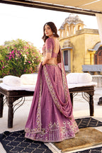 Chocolate Crush Lehenga Choli for Bridesmaids | Sequins & Thread Embroidery | Wedding Wear