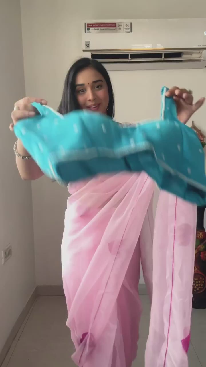 Rama Georgette Ready-to-Wear Saree for Women – Elegant Pre-Stitched Ethnic Wear
