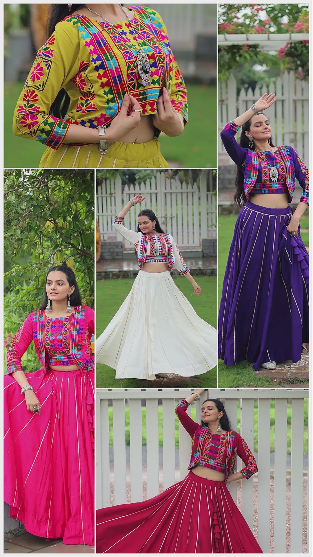 Navratri Special Pink Full-Stitched Roman Fabric Lehenga with Kutchi Gamthi Embroidered Koti Blouse – 6 M Flair