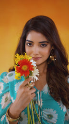 Soft, flowy & fabulously floral – this Blue frock is all you need to brighten your wardrobe!