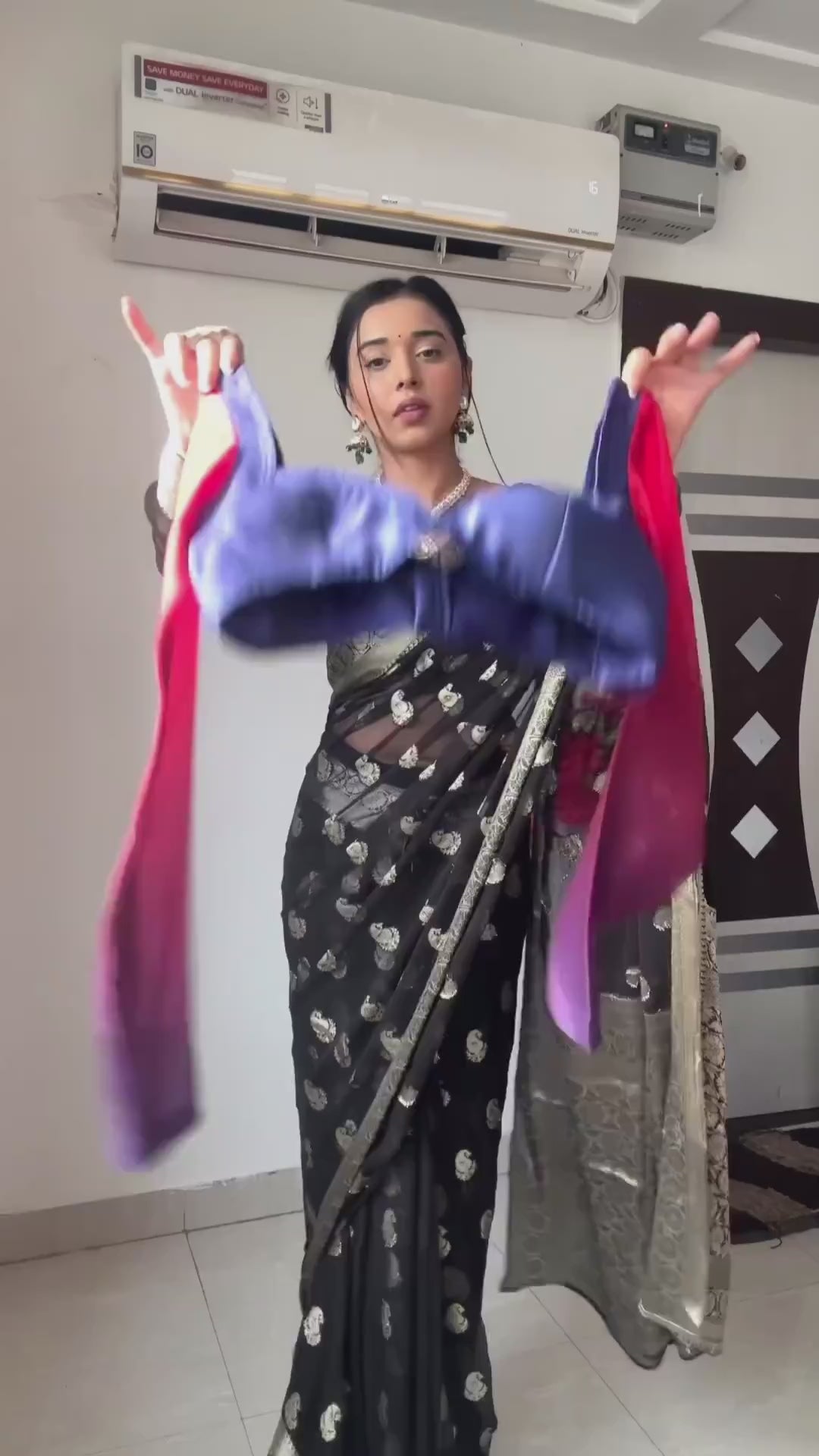 Multicolor Georgette Ready-to-Wear Saree for Women – Elegant Pre-Stitched Ethnic Wear