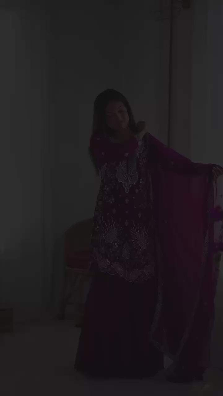 Women’s Rani Pink Georgette Salwar Suit – Festive & Timeless Traditional Style