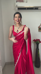 Black Georgette Ready-to-Wear Saree for Women – Pre-Stitched Elegant Ethnic Wear