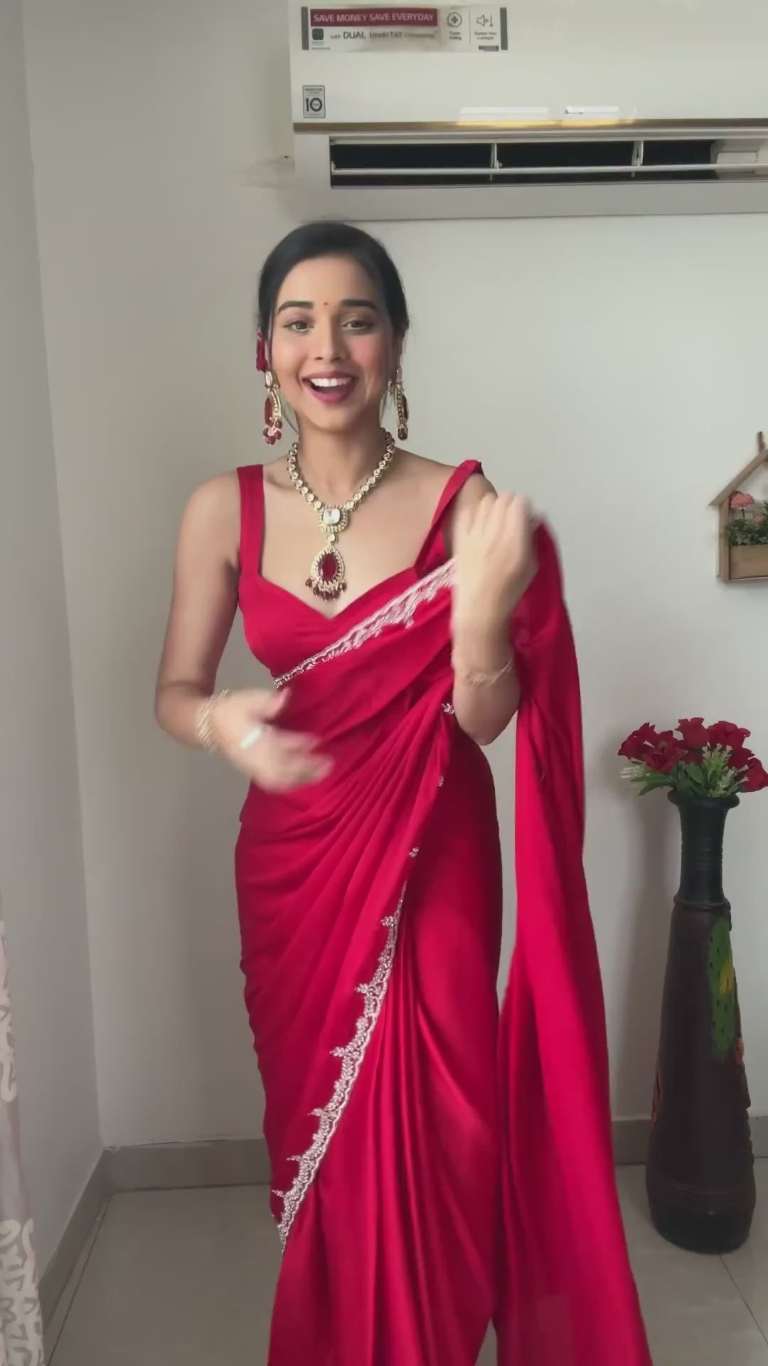 Black Georgette Ready-to-Wear Saree for Women – Pre-Stitched Elegant Ethnic Wear
