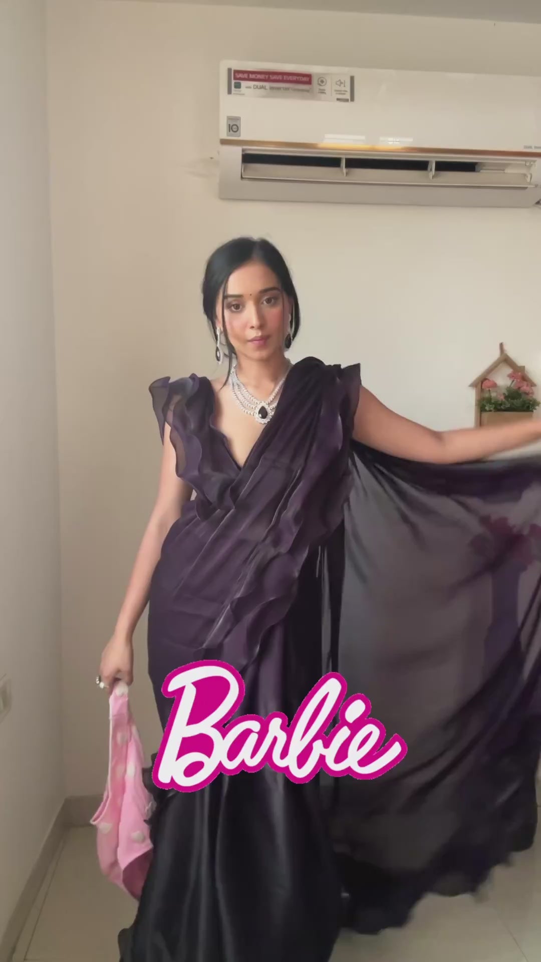 Pink Ready-to-Wear Saree for Women – Pre-Stitched Elegant Ethnic Wear