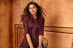 Maroon Designer Plain Cotton Partywear Tops