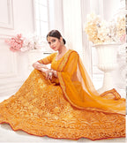 Mustard Sequance work heavy semi-stitched lehengha choli