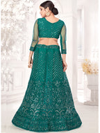 Green Sequance work heavy semi-stitched lehengha choli